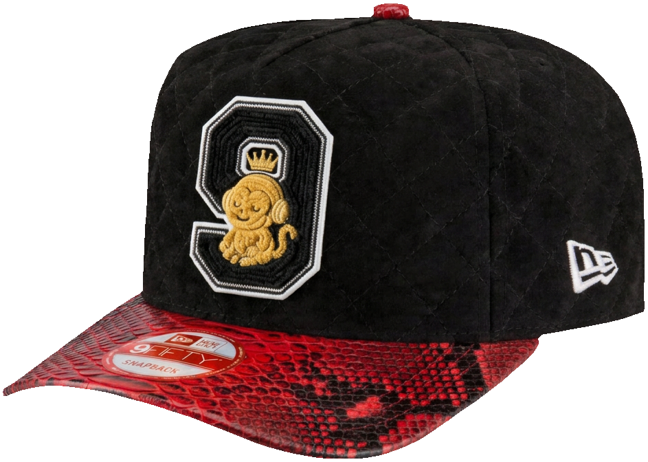 Black & Red Python Snapback