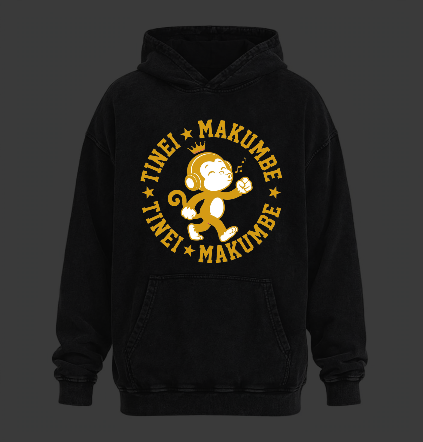 TM9 Vintage Hoodie — Black & Gold