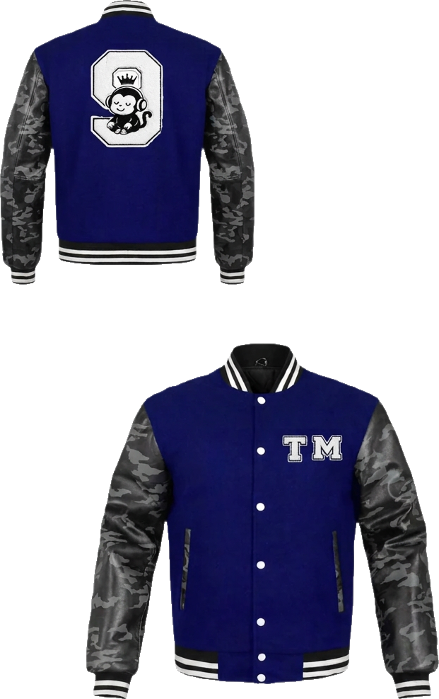 Royal Camo Varsity Jacket