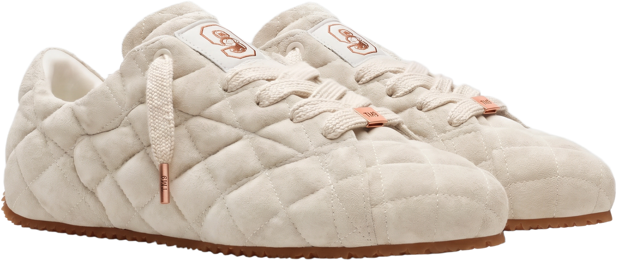TM9 Quilted Suede Runner — Bone Cream