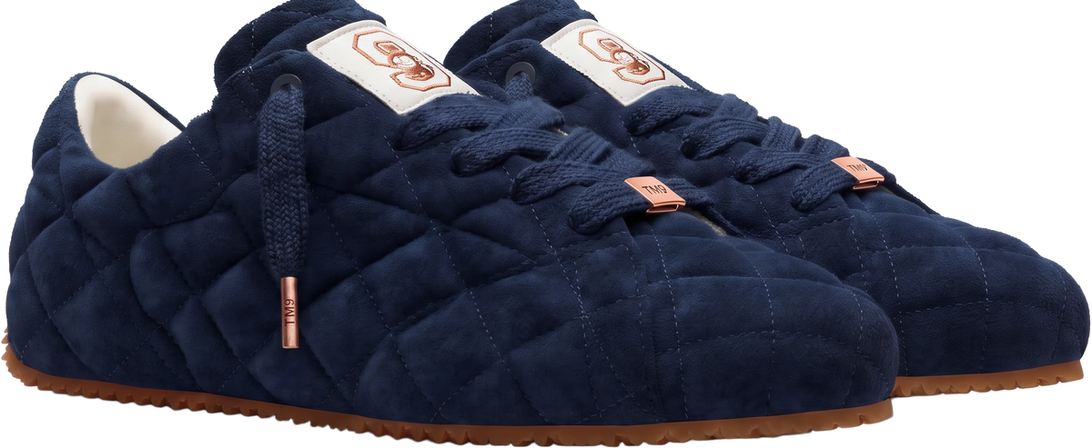 TM9 Quilted Suede Runner — Midnight Navy