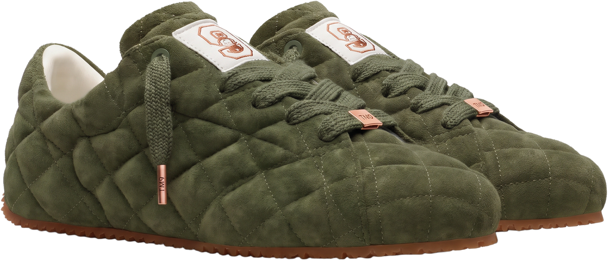 TM9 Quilted Suede Runner — Olive